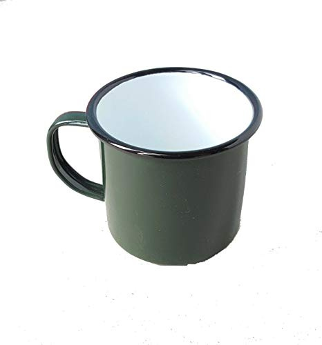 2 Falcon Enamel 8cm Green Mug