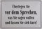 RV Blechschild 10x15 cm Überlegen Sie vor dem Sprechen Spruch Sprüche Sign Blechschilder Schild Schilder 036
