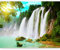 Fototapete - Tapete Wasserfall 450x270 cm - Foto Tapete Schlafzimmer Wohnzimmer Moderne Vliestapete XXL Wandtapete Motivtapeten Bildtapete 3d Effekt Wand Dekoration - Natur Landschaft Paradies