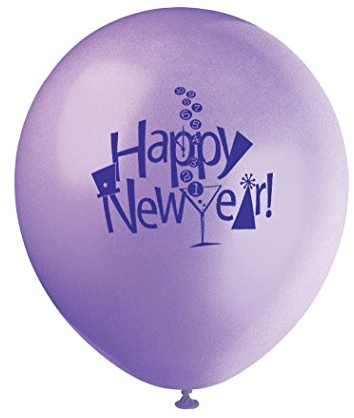 Unique Party 26547 Latex-Luftballons Countdown to Happy New Year, 30,5 cm, 8 Stück