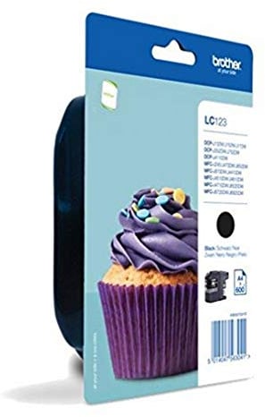 Brother 2075335 LC-123BKBP LC-123 Tintenpatrone Standardkapazität 600 pages Blister, schwarz