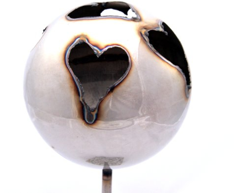 Gebrüder Lomprich Gartenfackel Feuerkugel - Herz, Höhe: 100 cm, Gewicht: 0.55 kg, Durchmesser: 13 cm