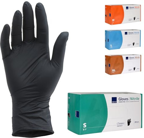 ABENA Nitril Einweghandschuhe 200 Stück Pack (Größe S) Lebensmittelecht, Reißfest, Latexfrei, Puderfrei, Hygienische Handschuhe brauchbar für Reinigungsarbeiten, Schönheitssalon, Tattoo und Zuhause