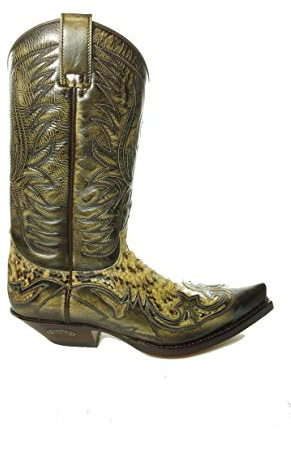 3241 elbmö bel.de timando Sendra Cowboy stivali in pelle con Roy Dunn in pelle e grasso per stivali, Nero (nero), 46 eu