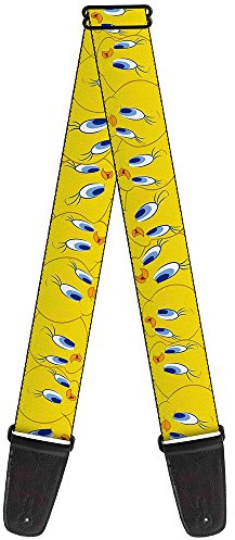 Buckle-Down Guitar Strap - Tweety Bird Expressions Yellow - 2 Wide - 29-54 Length