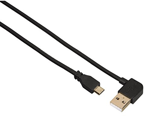 Hama USB-Ladekabel (USB-A-Stecker, 90° - microUSB-Stecker, 0,5 m) schwarz