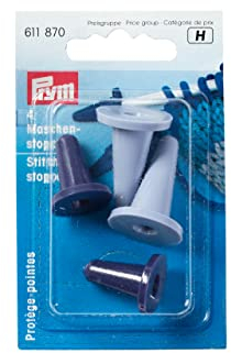 Prym 611870 Maschenstopper KST 2,00-7,00 mm farbig Sortiert Spitzenschutz aus Kunststoff, blau, für Nadelstärken 2 3,5 mm und 4 7 mm