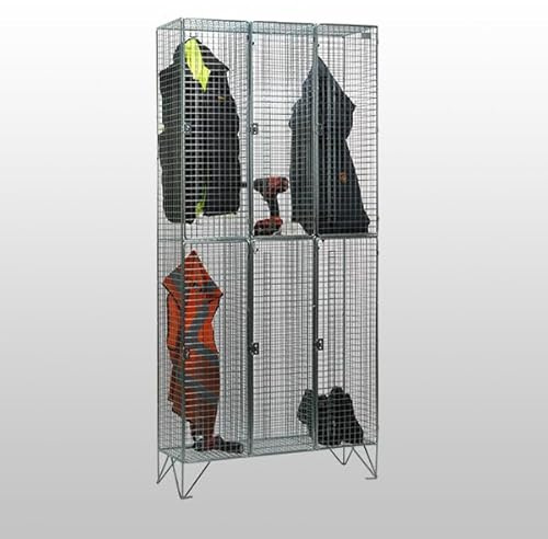 Triple 2 Door Wire Mesh Locker 305mm deep