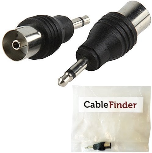 3.5mm Mono Plug To Coaxial Socket Adapter - Aerial Coax Connector - Portable TV & DAB Bose Digital Radio - Loops OFFICIAL