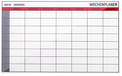 Bi-Office Glas Wochenplaner, Magnetisch, Rahmenlos, 78 x 48 cm