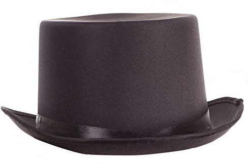 Bristol Novelty BH476 Top Hat Black Satin Look, Unisex-Adult, One Size Halloween