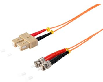 S-Conn 77912 Câble patch multimode à fibre optique duplex SC/ST 50/125µ, OM2 Orange 2 m