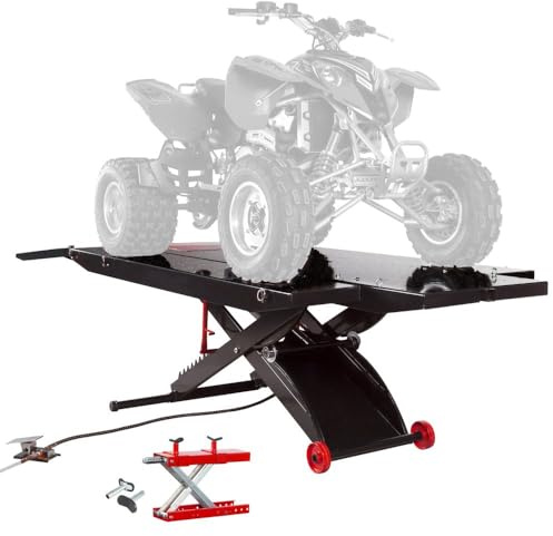 Extra-Wide Motorcycle Lift Table, ATV, 1,500 lb, ProLift, 31.25 H, Jack, Black Widow