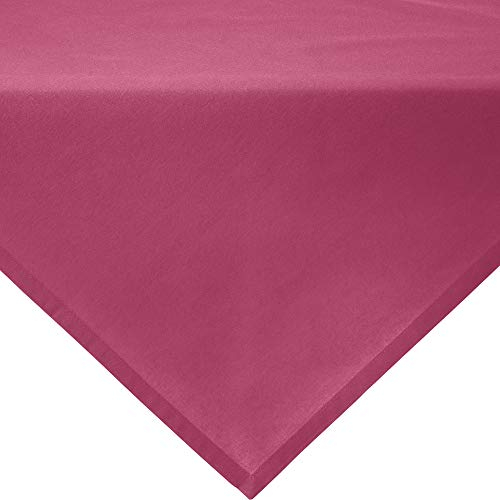REDBEST Mitteldecke, Tischdecke Uni Seattle, 100% Baumwolle Beere Größe 80x80 cm - Robustes, glattes Gewebe, mit hochwertigem Kuvertsaum