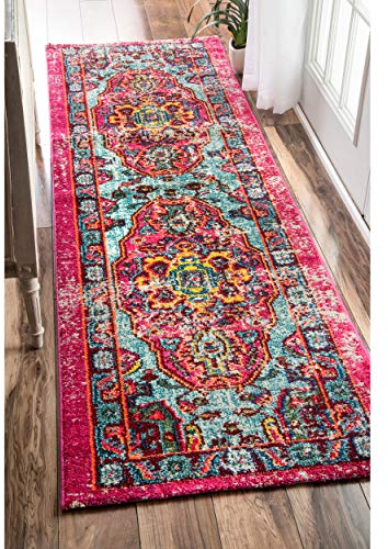 nuLOOM Corbett Vintage Boho Läufer Teppich, 76 x 244 cm, mehrfarbig
