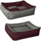 BedDog 2in1 Hundebett MAX Quattro, großes Hundekörbchen aus Cordura, waschbares Hundebett mit Rand, Hundesofa für drinnen, draußen, XL, Cherry-Rock, Bordeaux-grau