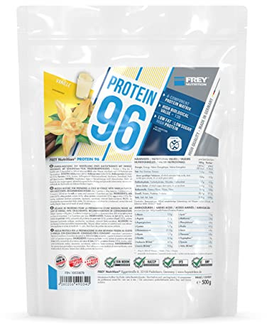Frey Nutrition Protein 96 Vanille Zipp-Beutel, 1er Pack (1 x 500 g)