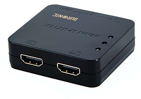 Duronic HS12 - 2 Way HDMI Splitter Box - Latest High Performing HDMI Technology - 1 Input 2 Output - Full HD 1080p 3D Enabled - Displays 1 HD Source To 2 TV's