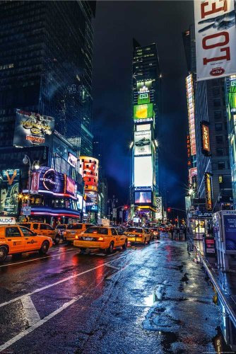 New York - Times Square HDR Stadt Städte Fotomotiv Kunst Poster - Grösse cm