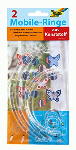 folia 2285 - Mobile Ringe transparent aus Kunststoff, Stecksystem für 2 Mobile Ringe, variables System für verschiedene Steckmöglichkeiten, ideal für Mobiles und Traumfänger