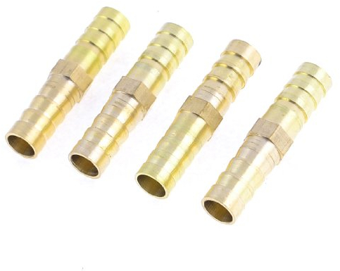 sourcing map 4 Stück Luft Gas 8mm Durchmesser Messing gerader Schlauchverbinder Joiner