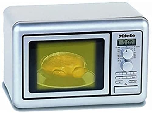 Theo Klein 9492 Miele Mikrowellenherd | Batteriebetriebener Drehboden | Zeituhr mit 3-facher Zeitvorgabe und Signalton | Maße: 25 cm x 16 cm x 17,5 cm | Spielzeug für Kinder ab 3 Jahren
