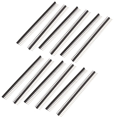 sourcing map 12Pcs 2.54mm Pitch Single Row Male 90 Degree Right Angle Pin Header