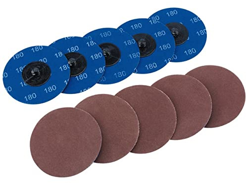 Draper SD3AB 180 Grit Aluminium Oxide Sanding Discs, Blue, 75 mm, Set of 10 Piece