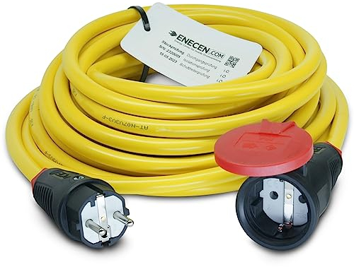 ENECEN 1011225 Verlängerungskabel 230V/16A IP44 PVC K35 AT-N07V3V3-F 3x2,5 mm² gelb mit Gummi ST/KU KD 25m