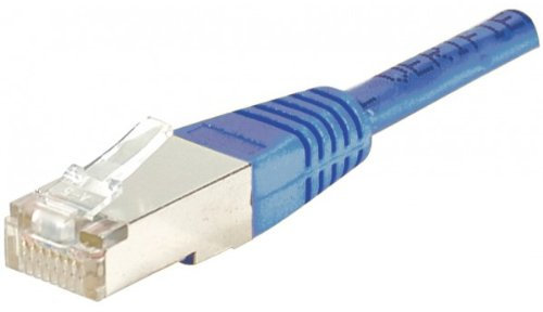 CONNECT Cordon de raccordement RJ45 Cat.6 F/UTP cuivre/aluminium Bleu 0,15 m