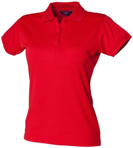 Henbury Womens/Ladies Coolplus® Fitted Polo Shirt (M) (Classic Red)