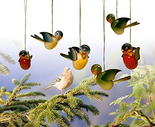 Rudolphs Schatzkiste Strauchbehang Singvogel 1x Grünfink hängend HxBxT 4x2x6cm NEU Christbaumschmuck Weihnachten Strauch Baumschmuck Frühling Frühlingsstrauch Holzschmuck Holz Seiffen Weihnachtsland