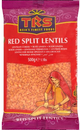 TRS Rote Linsen geschält - Rote Linsen 500 g, Dal | Aus Indien & Kanada – reich an Proteinen und Ballaststoffen, ideal für Dal, Suppen und Eintöpfe