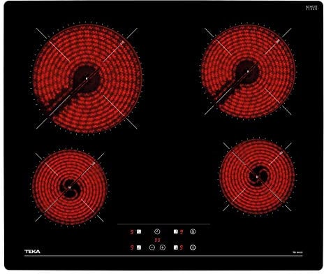 Teka TB PRO 6415 - Vitrocerámica 4 Fuegos 60cm, Tecnología Touch Control, con Cronómetro, Vitrocerámica Teka Color Negro