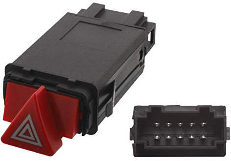 febi bilstein 37783 Warnblinkschalter , 1 Stück, Schwarz