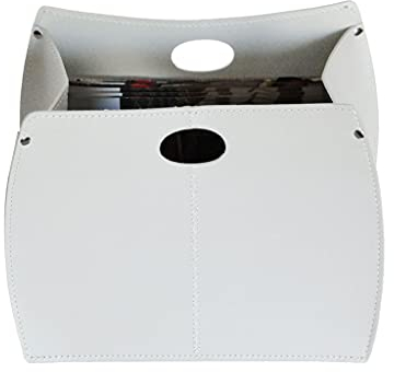 VANDA: Porte-Revues en Cuir Couleur Blanc, Porte Journaux, Sac de Rangement, Range-Revues Made in Italy by Limac Design