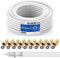 deleyCON HQ 10m Cable Coaxial SAT 130dB Blindado 4 Capas DVB-S+S2/T/C Banda Ancha 4K 1080p FULL HD HDTV 10 Conectores f Dorados