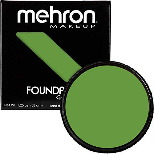 Mehron Make-up Foundation Greasepaint | Bühnen-, Gesichts- und Körperfarbe | Green (38 g)