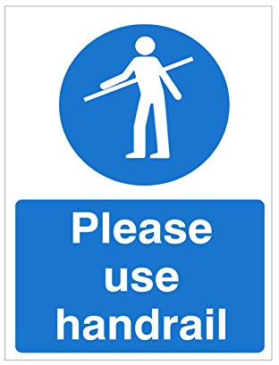Please Use Handrail Sign 150mm x 200mm - Rigid Plastic