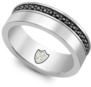 Hoxton London Herren-Ring schwarz Sapphire Set Band Gr.64 (20.4) 0.48.4250