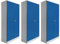 Schrank & Stuhl Stahlschrank-Set | 3 Aktenschränke 195 x 92 x 42 cm | grau/blau - KOMPLETT MONTIERT