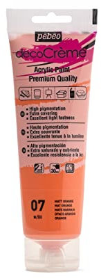 Pébéo Peinture Acrylique Texture Crème pour la Décoration - Finition Mate - 120 ML - Orange
