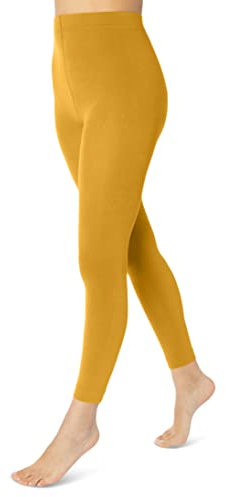 sockenkauf24 Damen THERMO Leggings mit Innenfleece extra warm Winter Leggings WP (42/44, Ocker)