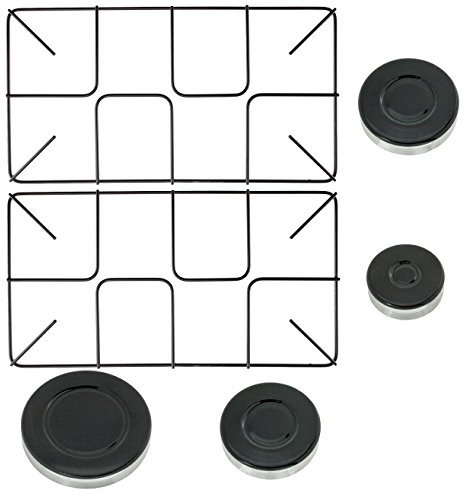 SPARES2GO Flush Pan Support & Burner Kit for Belling Oven Cooker Gas Hob (2 Small Grids + 4 Burners)