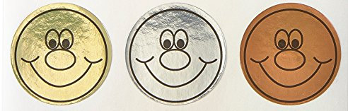 Sticker Solutions Gold, Sliver, Bronze Smile Aufkleber (180 Stück)