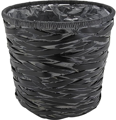 Inconnu Cache-Pots Rond en Bambou Noir