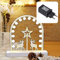 Hellum LED-Dekorations-Leuchte, Stern und Rentier, weiß, Metall, mit Schalter, 17 warm-weiße LEDs, 26x26 cm, Kabel weiß, Indoor, Weihnachts-Dekoration, 59 lm, 577068