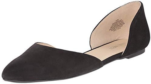 NINE WEST Women's Wnstarship Ballet Flat, Black, 6 UK