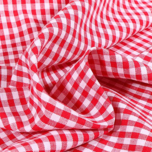 Craftine Tissu Rayures Petits Carreaux 5 mm Rouge - par 50 cm