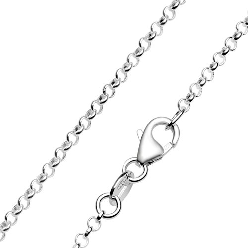 Vinani Silber Halskette Erbskette fein Italien hochwertig 1,3 mm 50 cm Sterling Silber 925 Kette Charms Anhänger TKK50